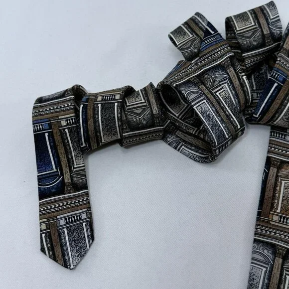 Structure Tie Silk Necktie Window Door Geo Architecture Architect Building Retro